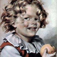 Évi és az alma - újságcímlap / Évi and the apple - cover of a magazine (1933)